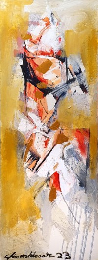 Mashkoor Raza, 12 x 36 Inch, Oil on Canvas, Abstracts Painting, AC-MR-653